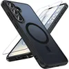 Image de Coque pour Samsung Galaxy S25 Plus - Protection intégrale - 2 vitres en verre trempé - Noir mat - Élégante