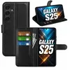 Image de Coque à rabat - SAMSUNG - Galaxy S25 5G - Cuir noir mat - Protection avec 2 verres trempés - Souple