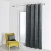 Image de Rideau en velours feutré uni Gris anthracite 135x260 cm