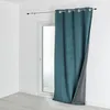 Image de Rideau isolant et occultant en velours doublé polaire Bleu Paon 135x280 cm