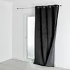 Image de Rideau isolant et occultant en velours doublé polaire Noir 135x280 cm