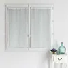 Image de Paire de petits voilages unis à rayures fantaisie Blanc 60x120 cm
