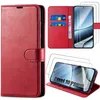 Image de Coque de Protection - E.F.Connection - pour Google Pixel 10 Pro XL - Antichoc Synthécuir Rouge - 2 Vitres