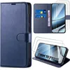 Image de Coque Protection - E.F.Connection - pour Google Pixel 10 Pro XL - Cuir Synthétique Bleu Marine - 2 Vitres Inclus