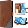 Image de Coque pour Samsung Galaxy A53 5G + 2 Verres Trempés Protection Cuir PU Marron Fermeture Magnétique
