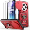 Image de Coque pour Xiaomi Redmi 14C avec 2 Verres Trempés Coque Rouge Antichoc Rigide avec Protection Caméra