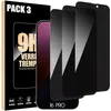 Image de Protecteur décran - Verre Trempé - pour iPhone 16 Pro - Lot de 3 - Anti-espion - Résistant aux rayures