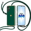 Image de Coque Cordon pour Samsung Galaxy A54 5G Vert Nuit Antichoc Motif Coeur Anti-Rayure Souple