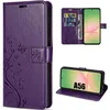 Image de Coque pour Samsung Galaxy A56 5G - BOOLING - Antichoc Cuir Synthétique Motif Papillon Violet Foncé