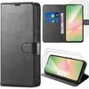 Image de Coque de protection - BOOLING - pour Samsung Galaxy A56 5G - Cuir PU Noir - 2 Verres Trempés - Antichoc