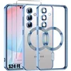 Image de Coque pour Samsung Galaxy S24 FE - Anneau Magnétique Film Caméra 2 Verres Trempés - Bleu - BOOLING®