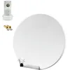 Image de Pack HDSAT Parabole satellite fibre composite Blanche 60cm BRIDES INOX + LNB Single HD 4K