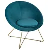 Image de Atmosphera - Fauteuil de salon en velours Evan - Bleu canard