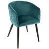 Image de Atmosphera - Fauteuil en velours Marlo - Bleu canard