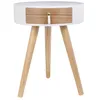 Image de The Home Deco Factory - Table de chevet scandinave Nora - Diam. 35 x H. 45 cm - Blanc