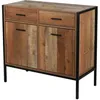 Image de Toilinux - Commode Riverside - 2 tiroirs et 2 portes - Largeur 84 cm - Métal et Bois