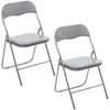 Image de Toilinux - Lot de 2 Chaises pliantes en PVC - Gris