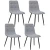 Image de Toilinux - Lot de 4 chaises Sirac effet velours - Gris clair
