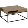 Image de Toilinux - Table basse 2 niches ouvertes en métal et MDF - Marron et Noir