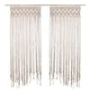 Image de Toilinux - Lot de 2 Rideaux à fil détails macramé Rituality - L. 90 x H. 200 cm - Beige