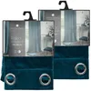 Image de Toilinux - Lot de 2 Rideaux occultants en polyester effet velours - Bleu canard - 140 x 260 cm