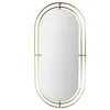 Image de Miroir décoratif - Toilinux - Métal ovale doré - Longueur 90cm - Largeur 43cm