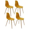 Image de Toilinux - Lot de 4 Chaises scandinave Phenix en polypropylène et métal - Jaune Moutarde