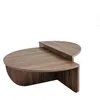 Image de Toilinux - Table basse 2 demis-cercles en panneaux de particules Diam.90cm