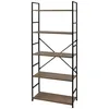 Image de Toilinux - Etagère droite large 5 niveaux Colorado H.48 en Métal et MDF - Beige et Noir