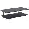 Image de Toilinux - Table basse 2 niveaux en mélaminé et Métal - L. 115 cm x H. 40 cm - Noir