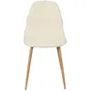 Image de The Home Deco Factory - Chaise Faro tissu et pieds métal imitation bois - Beige