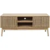 Image de The Home Deco Factory - Meuble TV 2 portes et 2 niches de rangement SAULK - Marron