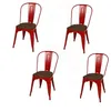 Image de Urban Living - Lot de 4 chaises vintage Liv H84 cm - Rouge
