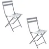 Image de Toilinux - Lot de 2 chaises de jardin pliables en métal Greensboro - Quartz