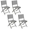 Image de Toilinux - Lot de 4 chaises de jardin pliables MODULA - Galet et Graphite