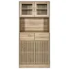 Image de The Home Deco Factory - Buffet de cuisine 4 portes 2 tiroirs Saulk en bois - Marron