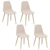 Image de Toilinux - Lot de 4 chaises scandinaves en velours côtelé ROKA - Beige