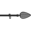 Image de Douceur dintérieur - Kit de tringle à rideaux extensible Leaf - L120 /L210 cm - Noir