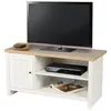 Image de Urban Living - Meuble TV avec 1 porte et 2 niches de rangement en bois HANOI - Blanc