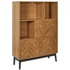 Image de The Home Deco Factory - Bibliothèque 2 portes et 2 tiroirs en bois FELIX - Marron et noir