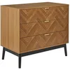 Image de The Home Deco Factory - Commode 3 tiroirs en bois FELIX - Marron et noir
