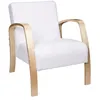 Image de The Home Deco Factory - Fauteuil de salon en bouclette Stavern - Blanc