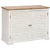 Image de Atmosphera - Buffet 2 portes en bois OLBIA - Blanc et beige