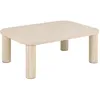 Image de Toilinux - Table basse rectangulaire effet travertin GÖRAN - Beige