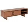 Image de Atmosphera - Meuble TV 2 portes et 2 niches en bois massif NANDA - Marron