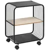 Image de Five Simply Smart - Étagère à roulettes 2 niveaux en métal et bois - Noir
