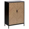 Image de Five Simply Smart - Buffet 2 portes en bois et métal CHEVRONS - Beige et noir