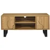 Image de The Home Deco Factory - Meuble TV 2 portes et 2 niches CALYPSO - Beige et noir