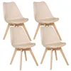 Image de Toilinux - Lot de 4 Chaises design scandinave Baya - Beige