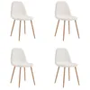 Image de Toilinux - Lot de 4 chaises en bouclette FREYA - Blanc